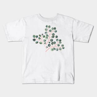 Simple Silver Dollar Eucalyptus Leaves Kids T-Shirt